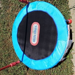 Little Tikes single jumper trampoline with holding bar.